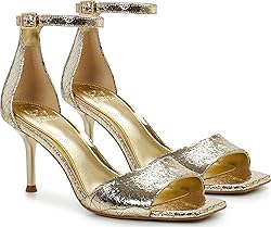 Vince Camuto Women's FEBE Heeled Sandal, Gold, 7