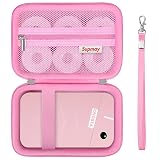Supmay Carrying Case for ORGSTA S001 / for ORGBRO X1 Label Maker Machine, Portable Bluetooth Label Maker Storage Holder Bag with Mesh Pocket for Tapes, Typ-C Cable, Pink