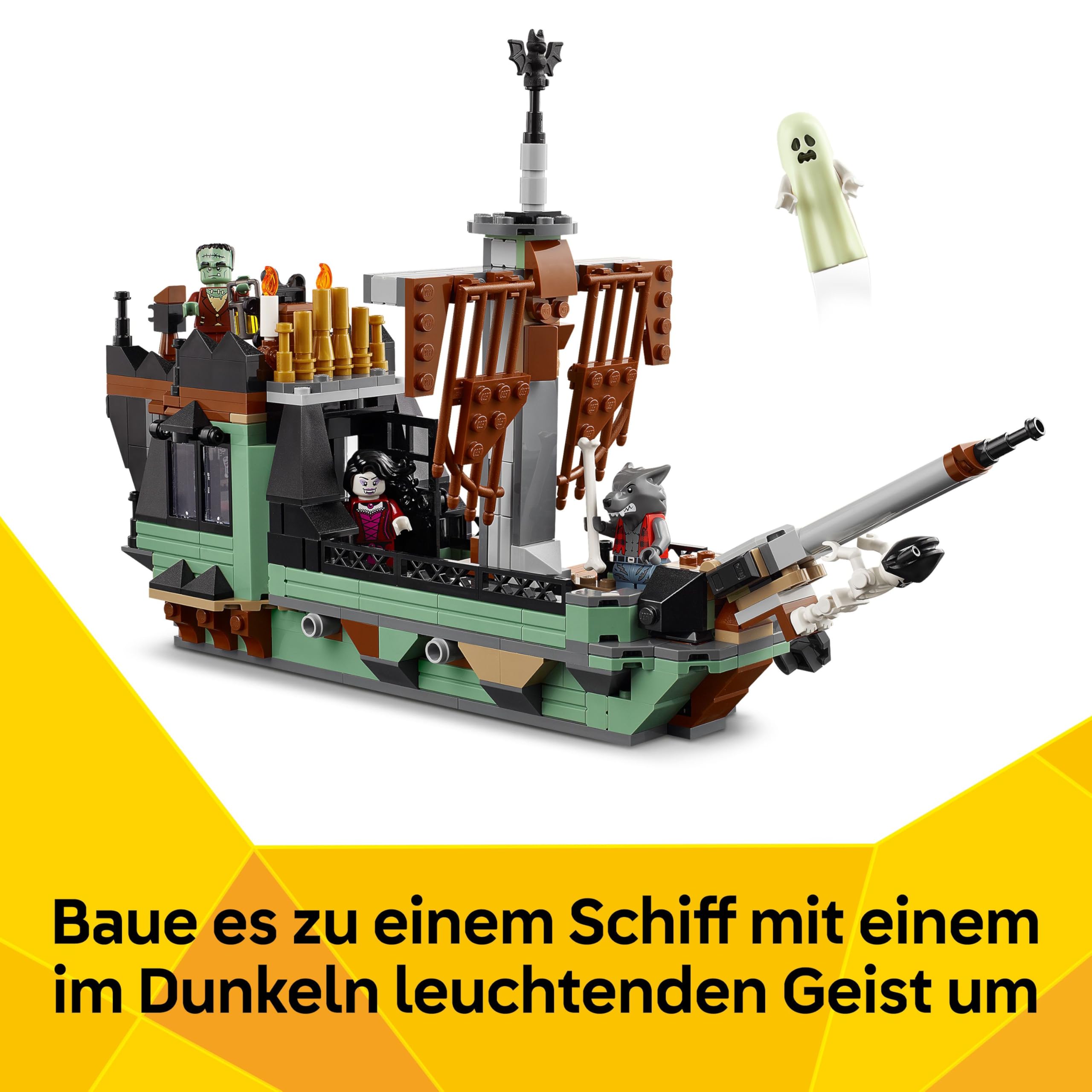 LEGO Creator Geisterhaus - 3-in-1 Spielzeug mit Haus - Bauset umbaubar in Schiff oder Zug - Mit 5 gruseligen Minifiguren - Cooles Halloweengeschenk für Jungen und Mädchen ab 9 Jahren - 31167 7