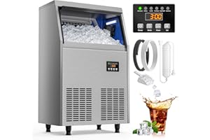 Coolski Commercial Ice Maker Machine 150LBS/24H, Under Counter Ice Maker with 35LBS Storage Capacity, Stainless Steel Ice Machine for Restaurant Home Bar, DOE