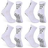 GOGOGOAL 4-Pairs Grip Soccer Socks Men Women Non-slip Sports Socks Cushioned Football Yoga Pilates Basketball Rugby Hiking