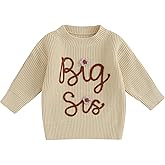 Toddler Baby Girl Boy Long Sleeve Knit Sweater Brothers Sisters Letter Embroidery Round Neck Pullover Fall Winter Tops