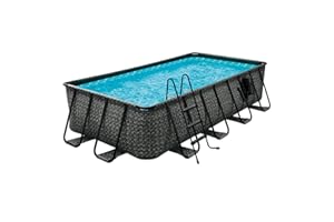 Funsicle Oasis Designer 16' x 8' x 42" Rectangular Above Ground Swimming Pool Set with 2-in-1 Filter Pump, Ladder & Maintenance Kit – Easy Setup for Backyard Fun