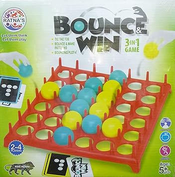 Bounce & Win 3IN1 Game by Gifting Solution (TIC TAC Toe, Bounce and Make Patterns, Bouncing PLOT 4)