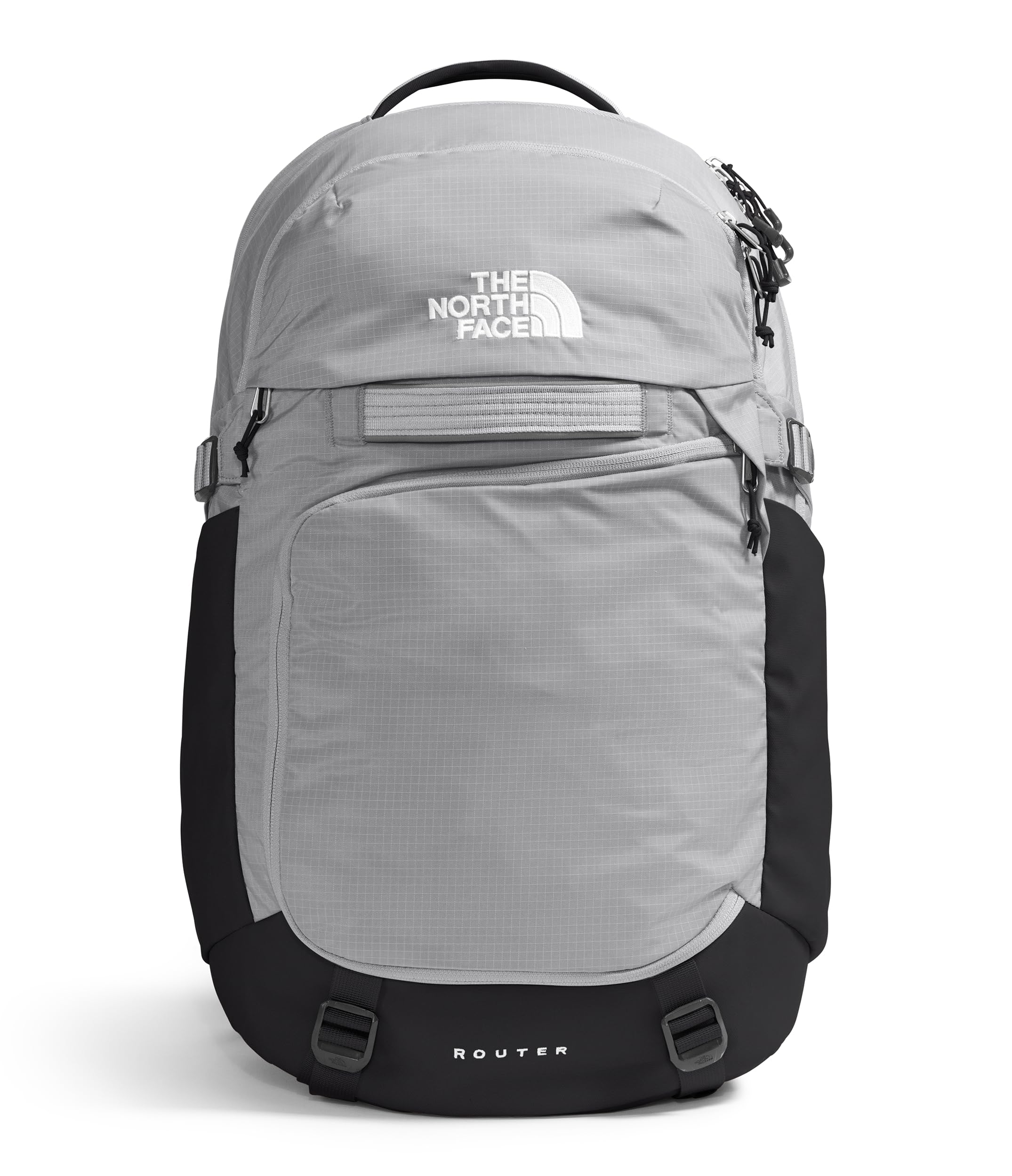 The North Face Router Everyday Laptop Backpack | Daypack with Water Repellent Finish, 17" Laptop Sleeve, Reflective Details, Meld Grey/TNF Black-NPF, One Size Image