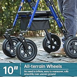 ELENKER Upright Rollator Walker, Stand Up Rolling