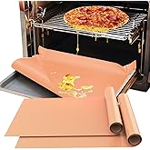 Demiwise 2 Pack Copper Oven Liners for Bottom of Oven, Oven Protector 16x24 Inch Thick Heavy Non Stick Teflon Oven Mats, BPA and PFOA Free Reusable Baking Mat, Oven Liners for Bottom of Electric Oven