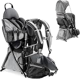 besrey Baby Backpack Carrier Toddler Hiking Backpack 5-Point Seat Silver Grey