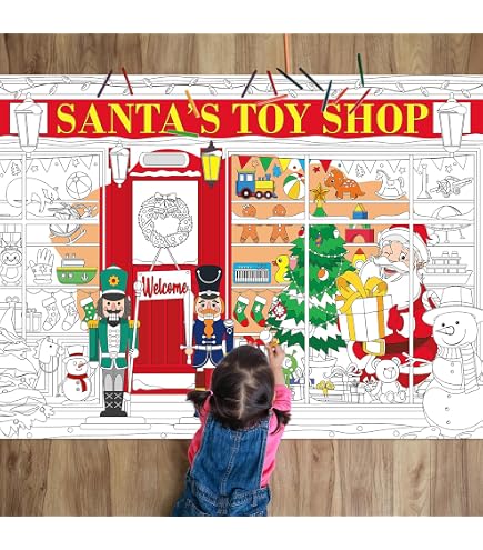 Amazon.com: Naozinebi Christmas Giant Coloring Poster for Kids