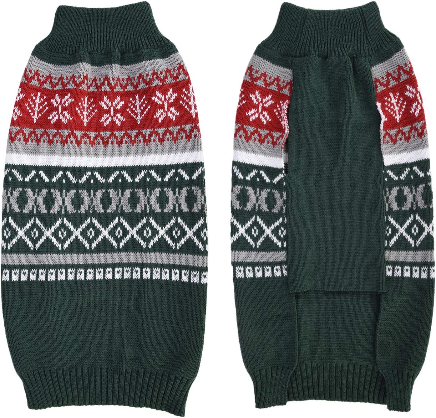 LuzPet Green Dog Christmas Jumper, Xmas Dog Jumpers Knitted Outfits Warm Sweater Dog Costumes, for Large Breed Dogs Bulldog