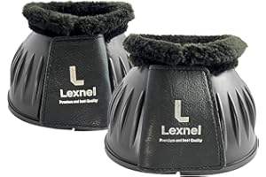 LEXNEL Rubber Bell Boots, Durable Bell Boots for Horse – Superior Hoof Protection and Comfort 1 Pair (Black, Medium)