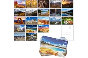 Pipilo Press 40 Pack Postcards of National Park Scenery - 6x4 Inches, US Postcards for Mailing, Travel Souvenir Cards, Retro Scenic Views, Blank Back for Writing Messages