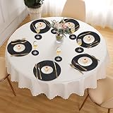 Famibay Round Placemats and Coasters Set of 4 Black 34cm 10cm view 6