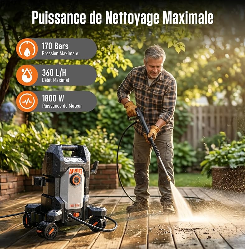 Nettoyeur Haute Pression 1800W, 170 Bars