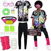 ZhouBoat 80s Outfit for Women, 80s Accessories with Shirt Leggings Gloves Necklace Earrings Sock Headband Glasses for Cosplay