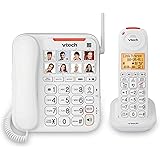 VTech SN5147 Amplified Corded/Cordless Senior Phone with Answering Machine, Call Blocking, 90dB Extra-loud Visual Ringer, One