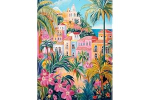 DOMROM City Diamond Painting Kits for Adults, Landscape Diamond Art Kits for Adults Beginner, DIY Diamond Dots Paint by Diamo