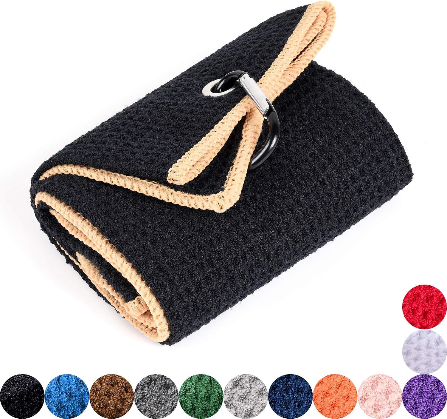 Mile High Life Golf Towel, Black(yellow Edge), S