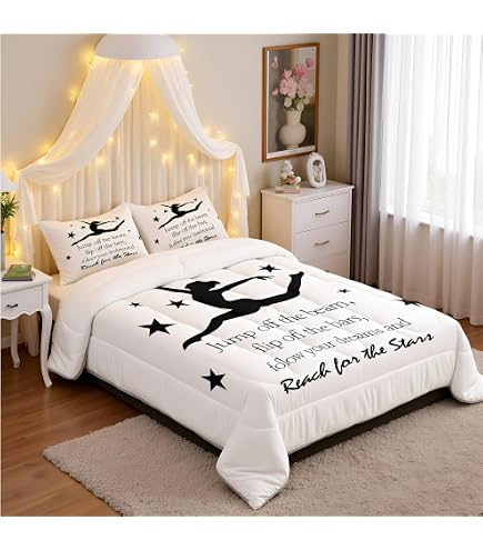Erosebridal Set Di Biancheria Da Letto Per Bambini Con Paillettes – Rosa, Cuori E Stelle – 1 Piumone Matrimoniale 173x229 Cm + 1 Federa