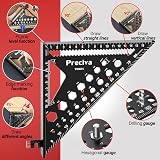 Preciva 18cm Speed Square with Angle Locator Hex Nut Finder 5m Tape & Storage view 4