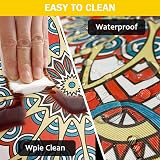 FANSU Round Tablecloth 90cm Mandala Washable Wipe Clean Waterproof Cover view 4