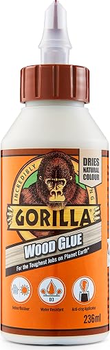 Gorilla Wood Glue 236 ml - Water Resistant PVA Glue for Wood