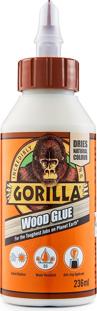 Gorilla Wood Glue 236 ml - Water Resistant PVA Glue for Wood