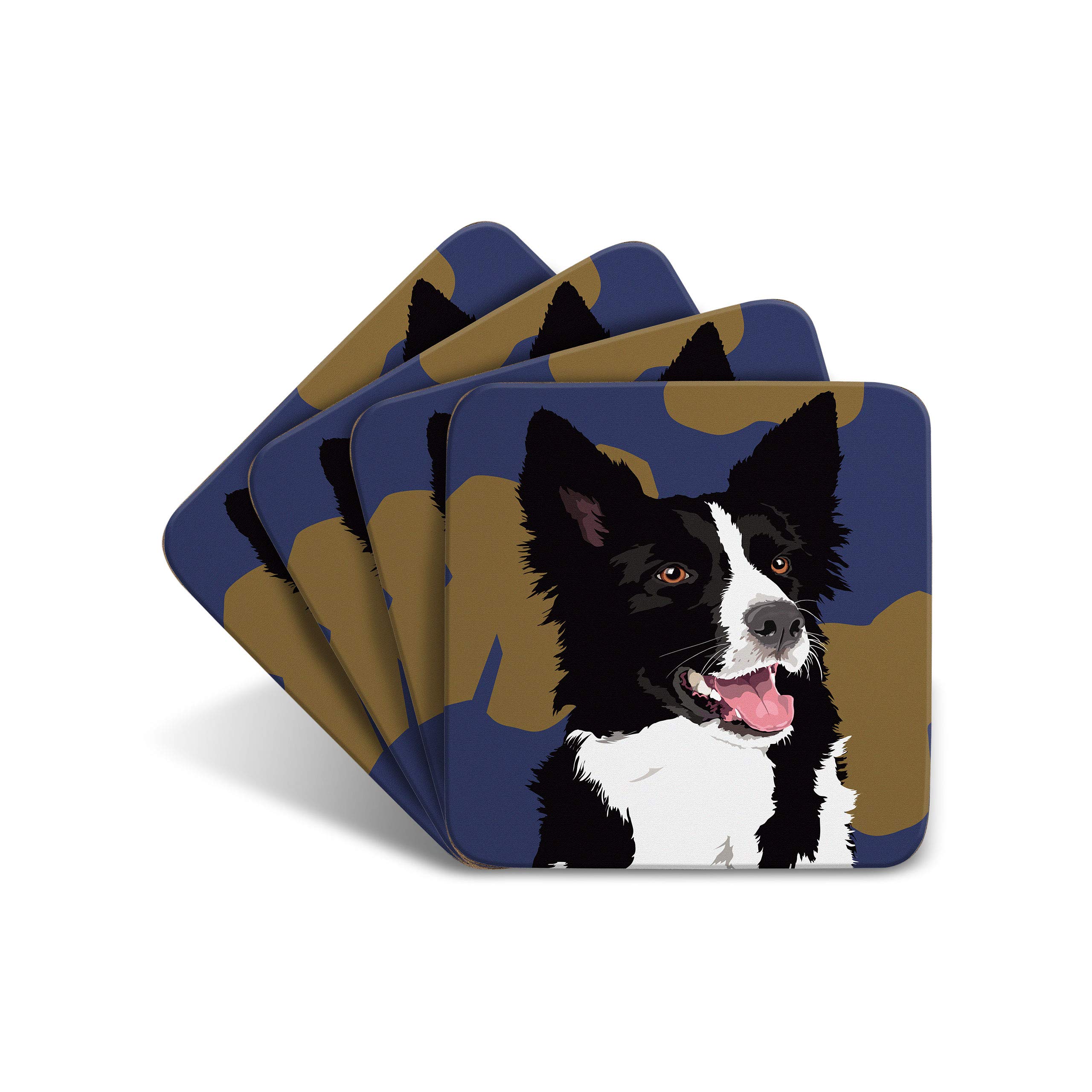 Border Collie - Set of 4 Coasters - Leslie Gerry Animal Gifts