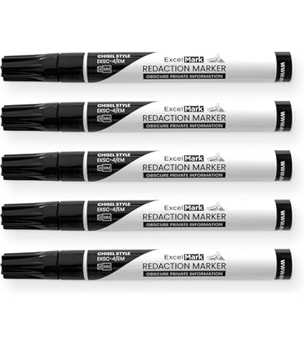 Redacting Marker Set For Hiding Personal Information Blackout