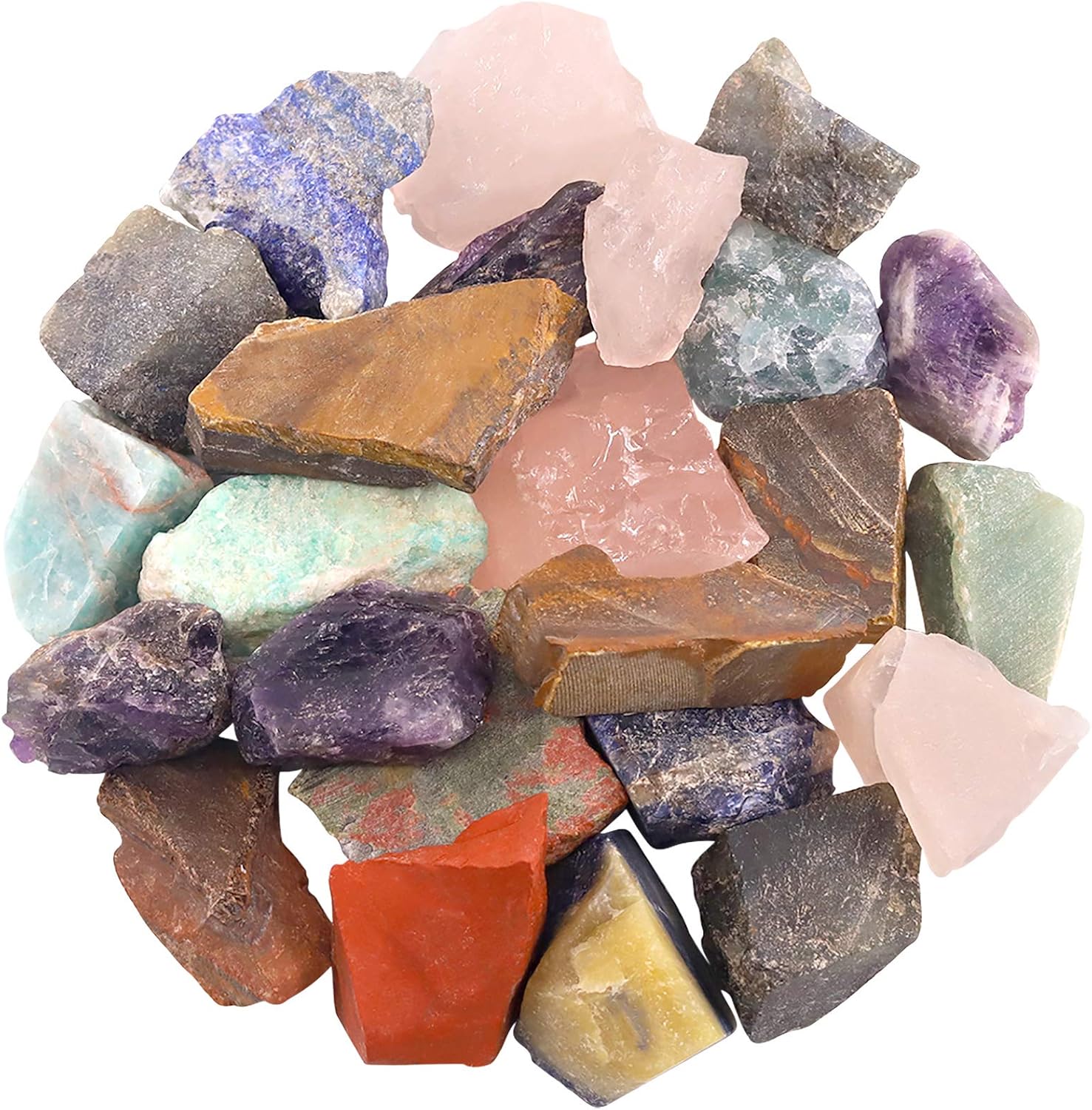 Indoor Fountains & Accessories - Hilitchi 1lb Bulk Raw Assorted Stone Rough Crystal Stone for Cabbing, Tumbling, Cutting, Polishing, Wire Wrapping,Gem Mining, Wicca, Reiki and Crystal Healing