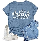 Womens Graphic Tees Funny Sayings Letter Print Casual Top Workout Basic Tunic Shirt