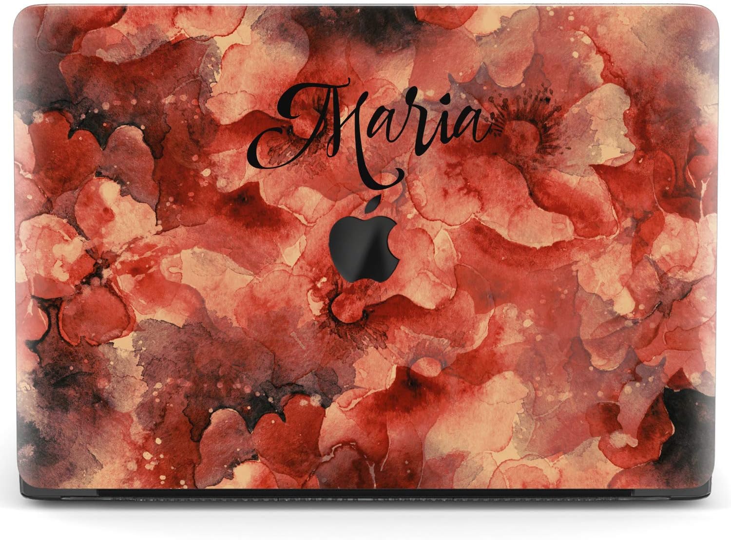 Mertak Hard Case for Apple MacBook Pro 16 Air 13 inch Mac 15 Retina 12 11 2020 2019 2018 2017 Laptop Poppy Name Watercolor Floral Clear Design Touch Bar Theme Personalized Protective Cover Print