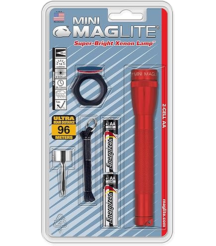 Mini Maglite Pro LED 2-Cell AA Flashlight, High Lumen, Water