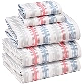 RUVANTI 100% Cotton Sheets – Split King Size Percale Bedding, Cooling & Breathable Floral Design, Durable with a Crisp, Soft & Comfortable Feel, 16" Deep Pocket, 5-Piece Set, Times