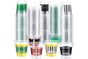 Qinyoung 100 Pcs Football Cups 12oz Plastic Football Party Cups Clear Disposable Football Party Favor Cups for Tailgate Events Drinkware Decorations Sports Birthday Football Themed Party Supplies
