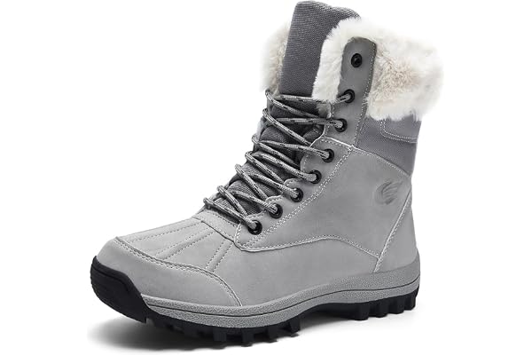 MEHOTO Men Women Warm Snow Boots, Soft Warm Sole Fur Lined Waterproof Anti Klip Winter Ankle Hiking Climping Walking Booties
