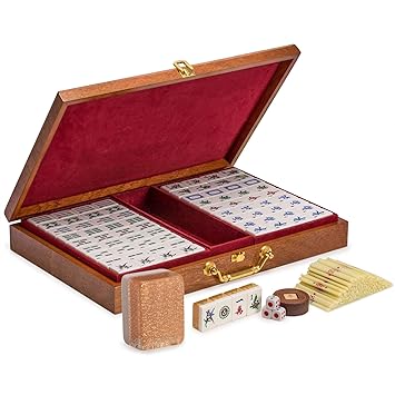 Chinese Mahjong w/Numbered Tiles - Champagne Gold - Standard