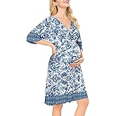 Nursing Dresses Breastfeeding Dress for Women - V Neck Maternity Nursing Dress Flowy Boho Floral Vacation Dress