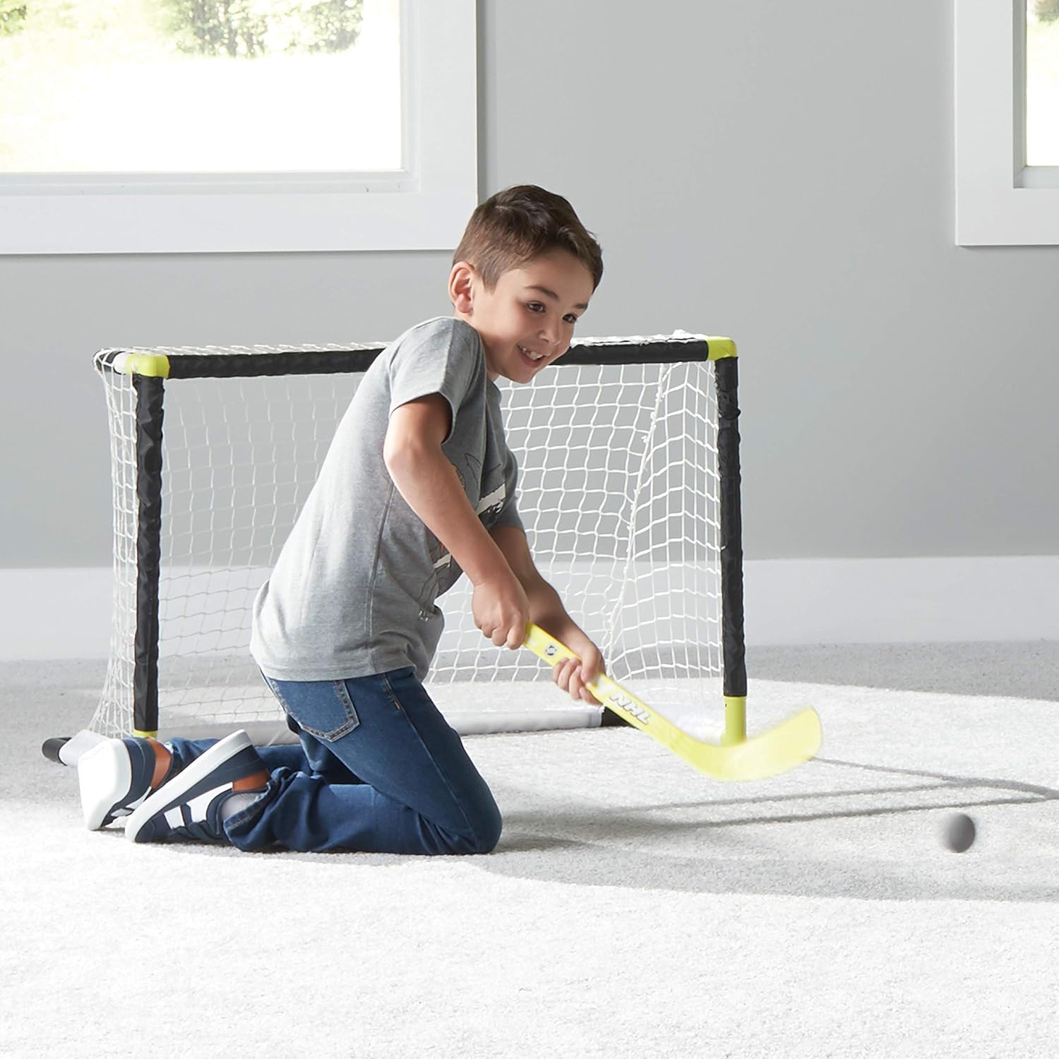 Franklin Sports Knee Hockey Goal Set - Mini Hockey Goals - 2 Goals - Pro Style Top Shelf - Kids Hockey Set - NHL, White : Sports & Outdoors