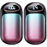 CRISLEX Electric Hand Warmers Rechargeable 2 Pack, 4 Levels Fast Heat, Reusable Hand Warmers with LED Display, Portable Magnetic Pocket Heater, Gifts for Christmas, Men, Women, Raynauds, Hunting, Golf