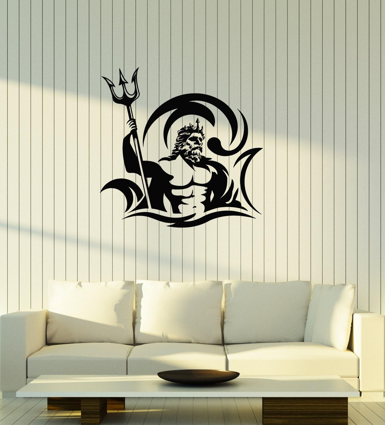 Vinyl Wall Decal Poseidon Ancient Greek God Sea Wave Myth