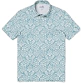Reyn Spooner O'ahu Harvest Hawaiian Print Performance Polo, Dusty Turquoise, 2XL