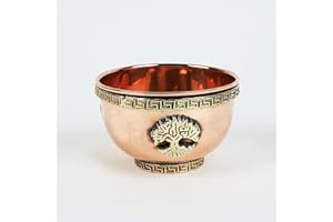 Indian Consigners Small Altar Witchcraft Serving, Offering or Smudging Bowl Copper Home Decore Incence Holder (Tree Of Life Bowl)