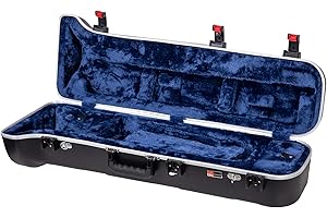 Crossrock Trombone Case, Contoured ABS Molded Hard Shell with Removable Shoulder Strap, Black (CRA860TBBK)