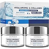 Skin 2.0 Hyaluronic Acid & Collagen Face Moisturizer – Deep Hydration & Firming Cream for Smooth, Youthful Look – Dermatologist Tested, Korean Skin Care Set, Vegan, Clean Beauty – Day & Night Duo