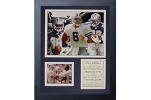 Dallas Cowboys Legends- Aikman, Irvin and Smith Collectible | Framed Photo Collage Wall Art Decor | Legends Never Die, 11x14-Inch, (11569U)