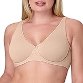 Bali Womens Underwire Bra, Cotton Collection 2-ply Underwire Bra, Moisture-Wicking, Full Coverage, Convertible Straps