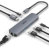 acer 6 in 1 USBC Hub with Ethernet, 4K@60Hz USBC to HDMI Multiport Adapter | 2*USB-A 3.0 & 1*USB-C 3.0 Data Ports, 100W PD Po