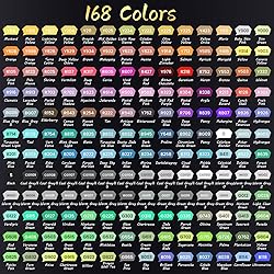 Caliart Markers, 168 Colors Dual Tip Art Markers