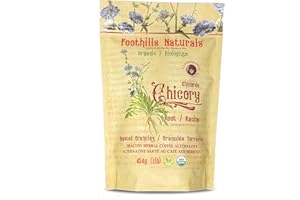 Foothills Naturals Chicory Root Roasted Granules Organic – 1 Pound (454g), Natural Coffee Substitute, Only One Ingredient